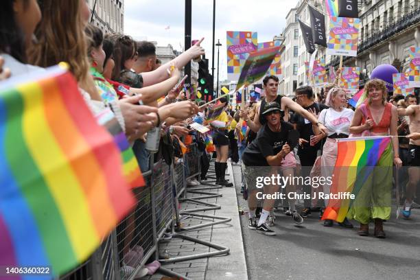 General view of Pride in London 2022: The 50th Anniversary - Parade on July 02, 2022 in London, England.