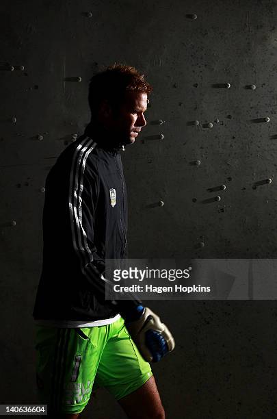 Mark Paston of Wellington walks out of the players tunnel during the round 22 A-League match between Wellington Phoenix and Gold Coast United at...