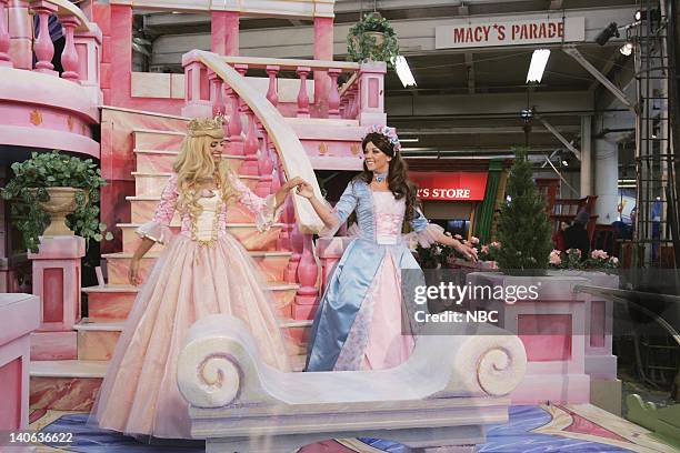 Pictured: Barbie's Princess & The Pauper float on Preview Day at Macy's Studios in Hoboken, NJ prior to the 2004 Macy's Thanksgiving Day Parade --...