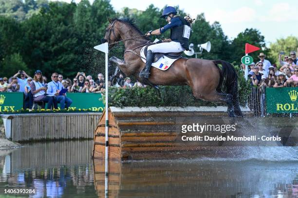 Benjamin Massie from France, rider Climaine De Cacao during CCIO 4 Sap-Cup World Equestrian Festival Rolex CHIO Aachen on July 2, 2022 in Aachen,...