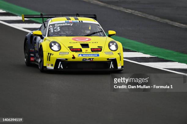 Benjamin Paque of Belgium and CLRT drives on track during qualifying ahead of Round 3 of the Porsche Mobil 1 Supercup at Silverstone on July 02, 2022...