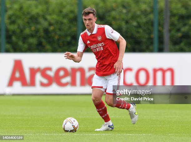 Alex Kirk of Arsenal during the pre season friendly between Arsenal and Ipswich Town at the Arsenal Training Ground at London Colney on July 02, 2022...