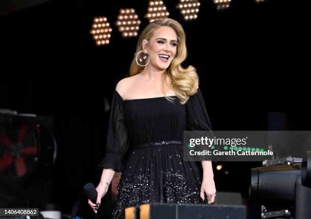 Adele performs on stage as American Express present BST Hyde Park in Hyde Park on July 02, 2022 in London, England.