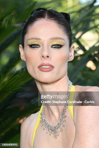 Coco Rocha attends the "Ondes Et Merveilles De Chaumet - New High Jewellery Collection" : photocall at Piscine Molitor on July 02, 2022 in Paris,...
