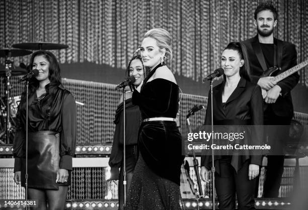 Adele performs on stage as American Express present BST Hyde Park in Hyde Park on July 01, 2022 in London, England.