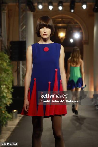 Models walk the runway during the Tribute to Pierre Cardin's 100th Anniversary of birth on July 02, 2022 in Venice, Italy.