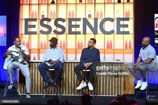 Lamman Rucker, Kofi Siriboe, Michael Ealy and Big Tigger speak onstage during the 2022 Essence Festival of Culture at the Ernest N. Morial Convention...