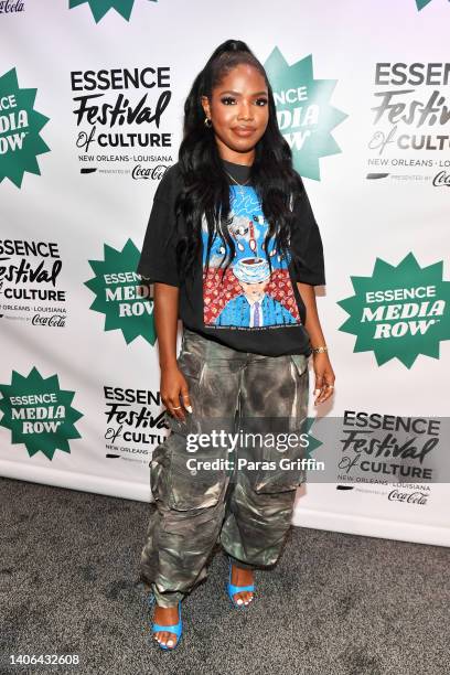 Ryan Destiny attends the 2022 Essence Festival of Culture at the Ernest N. Morial Convention Center on July 2, 2022 in New Orleans, Louisiana.