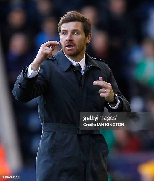 Chelsea's Portuguese Manager Andre Villas-Boas gestures during an English Premier League football match between West Bromwich Albion and Chelsea at...