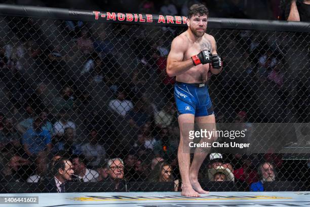 Jim Miller enters the Octagon in a welterweight fight during the UFC 276 event at T-Mobile Arena on July 02, 2022 in Las Vegas, Nevada.