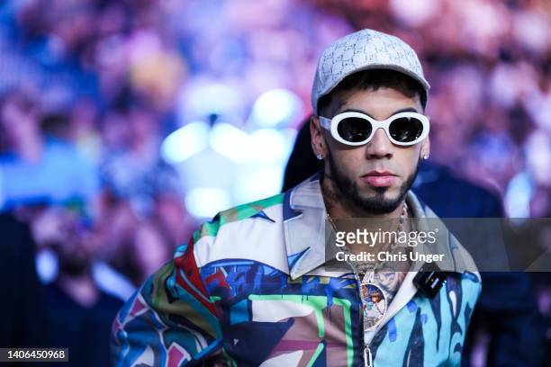 Anuel AA attends the UFC 276 event at T-Mobile Arena on July 02, 2022 in Las Vegas, Nevada.