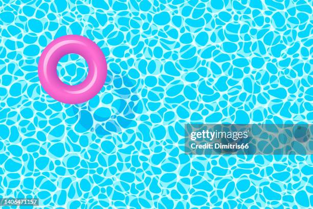 ilustraciones, imágenes clip art, dibujos animados e iconos de stock de fondo de piscina sin costuras con anillo inflable - fiesta de piscina