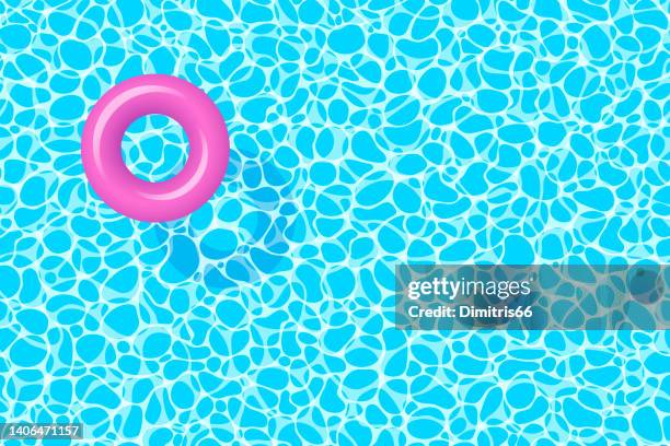 seamless swimming pool background with inflatable ring - food safety temperature stock illustrations