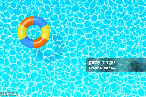 seamless swimming pool background with inflatable ring - ring swimming pool stock illustrations