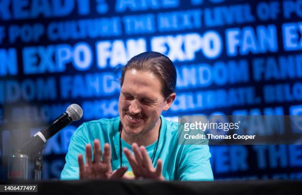 Jason Mewes of "Clerks" talks to fans during a panel at the Fan Expo Denver 2022 at Colorado Convention Center on July 02, 2022 in Denver, Colorado.