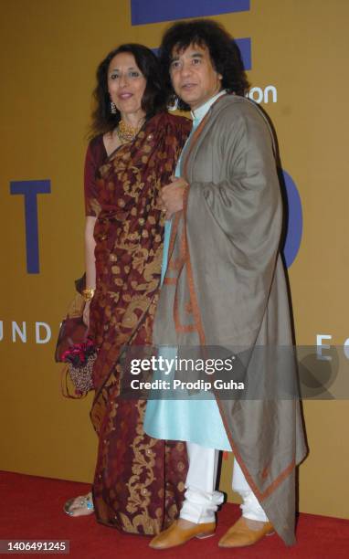 Antonia Minnecola and Zakir Hussain attend the Equation 2013-A Fundraiser for equality on March 01 2013 in Mumbai, India