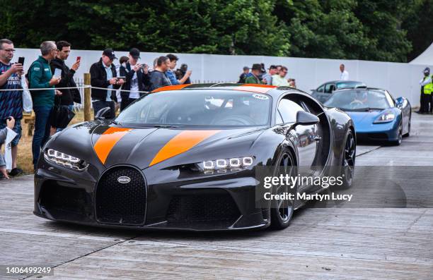 The Bugatti chiron 300+ seen at Goodwood Festival of Speed 2022 on June 23rd in Chichester, England. The annual automotive event is hosted by Lord...