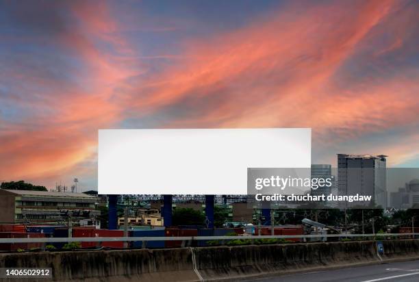 blank billboard for outdoor advertising poster on the highway - airport advertising stock pictures, royalty-free photos & images