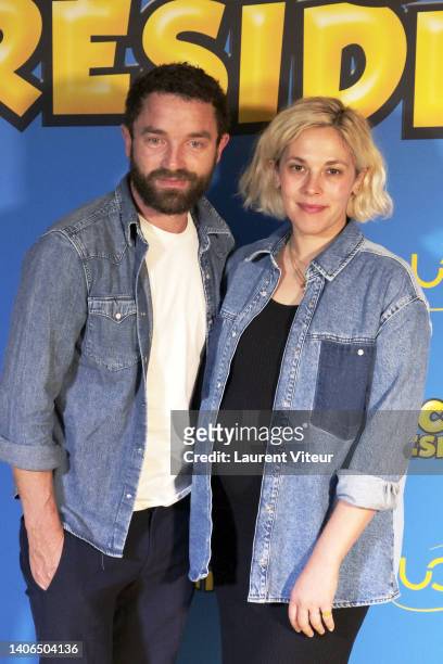 Guillaume Gouix and Alyson Paridis attends the "Ducobu President!" premiere at UGC Normandie on July 03, 2022 in Paris, France.