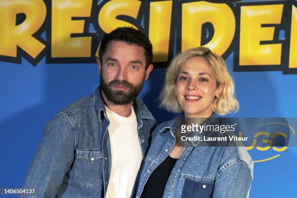Guillaume Gouixand Alyson Paridis attends the "Ducobu President!" premiere at UGC Normandie on July 03, 2022 in Paris, France.