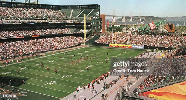 General view of Pac Bell Park during the XFL game between the Los Angeles Xtreme and San Francisco Demons in San Francisco, California. The Demons...