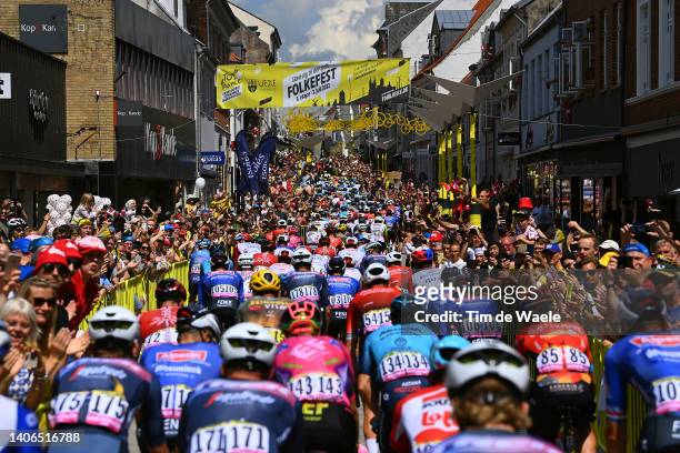 Crowd cheers the peloton passing through Vejle City during the 109th Tour de France 2022, Stage 3 a 182km stage from Vejle to Sønderborg / #TDF2022 /...