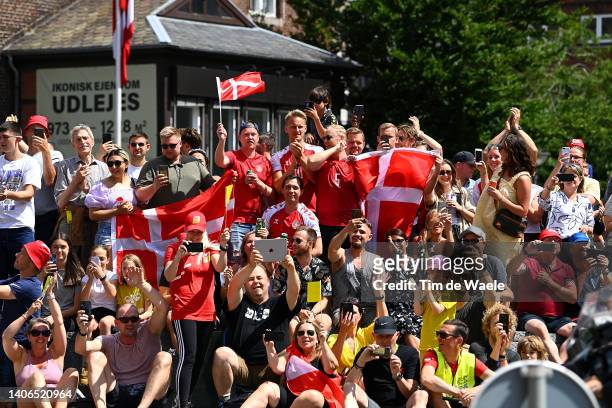 Crowd cheers the peloton during the 109th Tour de France 2022, Stage 3 a 182km stage from Vejle to Sønderborg / #TDF2022 / #WorldTour / on July 03,...