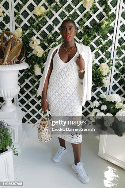 Lashana Lynch, wearing Ralph Lauren, attends the Polo Ralph Lauren & British Vogue event during The Championships, Wimbledon at All England Lawn...