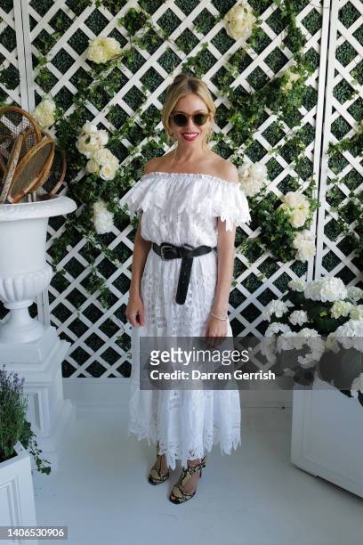 Sienna Miller, wearing Ralph Lauren, attends the Polo Ralph Lauren & British Vogue event during The Championships, Wimbledon at All England Lawn...