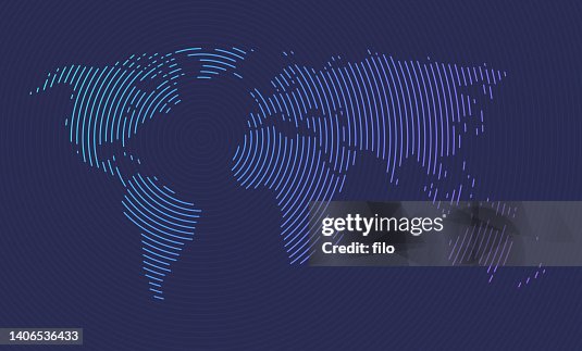 Rpplie Map Example World Map Ripple Lines Abstract Background High-Res Vector Graphic ...
