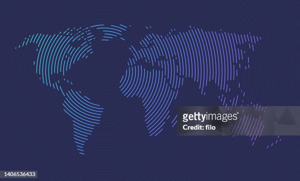 world map ripple lines abstract background - 全球性 幅插畫檔、美工圖案、卡通及圖標
