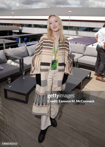 Amybeth McNulty visits Williams Racing during the Formula 1 British Grand Prix at Silverstone on July 03, 2022 in Northampton, England.