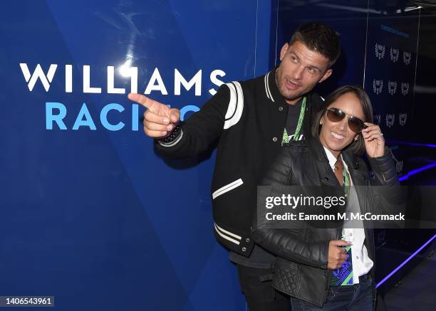 Janette Manrara and Aljaz Skorjanecvisit Williams Racing during the Formula 1 British Grand Prix at Silverstone on July 03, 2022 in Northampton,...