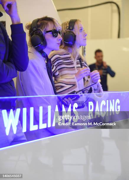 Amybeth McNulty visits Williams Racing during the Formula 1 British Grand Prix at Silverstone on July 03, 2022 in Northampton, England.