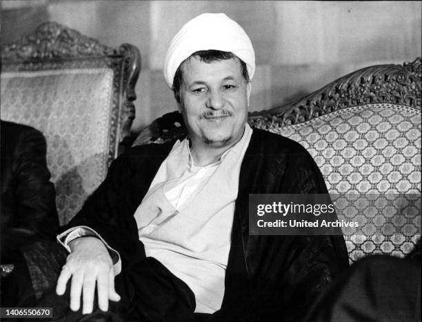 Ali Akbar Rms Porträt des iranischen Parlamentspräsidenten Ali Akbar Rafsandjani im ...