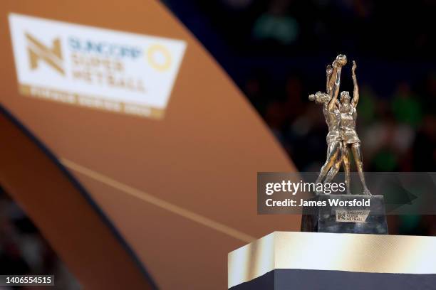 General shot of the Suncorp Super Netball trophy during the Super Netball Grand Final match between West Coast Fever and Melbourne Vixens at RAC...