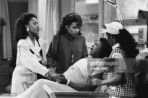 The Baby Comes Out" Episode 20 -- Pictured: Charlayne Woodard as Janice, Vernee Watson-Johnson as Viola 'Vy' Smith, Janet Hubert as Vivian Banks,...