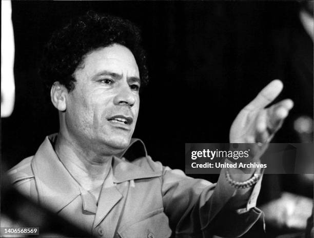 Muammar al-Gaddafi, das Staatsoberhaupt von Libyen von 1969 bis 2011.