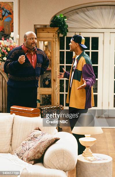 Ain't No Business Like Show Business" Episode 22 -- Pictured: James Avery as Philip Banks, Will Smith as William 'Will' Smith -- Photo by: Paul...