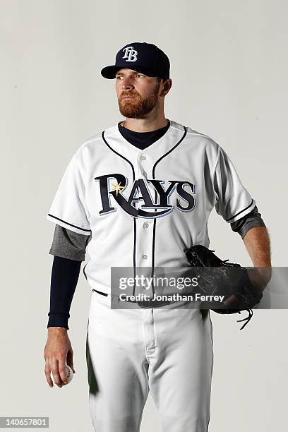 Wade Davis of the Tamps Bay Rays poses for a portrait at the Charlotte Sports Park on February 29, 2012 in Port Charlotte, Florida.