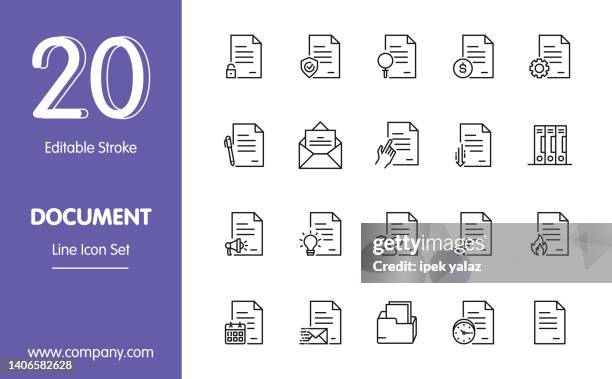 document line icon set - clipboard background stock illustrations