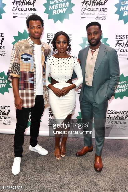 Ral Agada, Yetide Badaki and Dayo Okeniyi attend the 2022 Essence Festival of Culture at the Ernest N. Morial Convention Center on July 3, 2022 in...