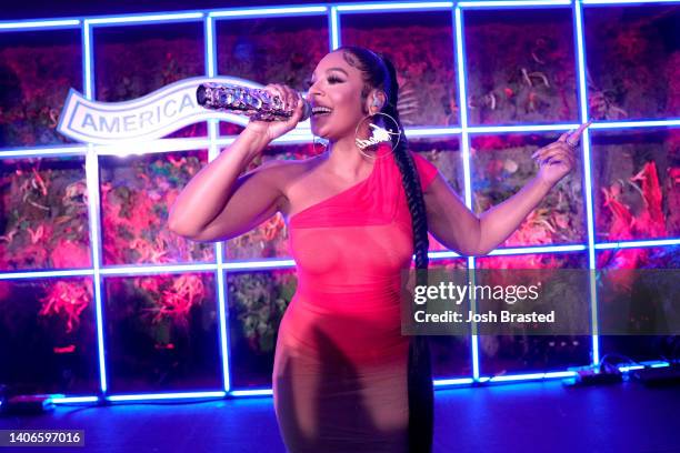 Ashanti performs at the American Express' SAVOR & SOUL": ESSENCE™ Festival Edition - Day 2 on July 02, 2022 in New Orleans, Louisiana.