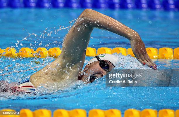 Rebecca Adlington of Nova Centurion competes on the way to winnning the Womens Open 400m Freestyle Final during day two of the British Gas Swimming...