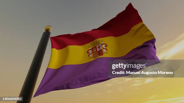 flag of the second spanish republic (1931-1939) - 1939 photos et images de collection