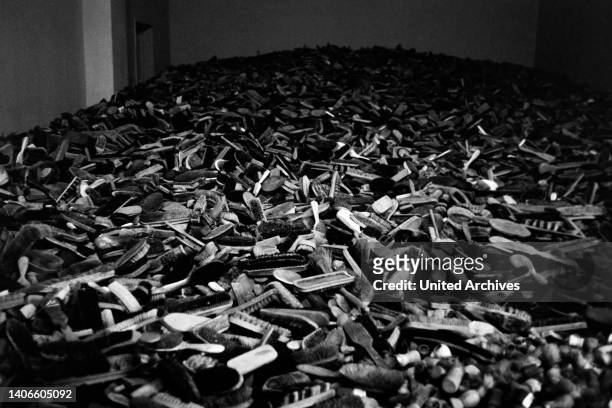 Shoes of murdered people at Auschwitz concentration camp near Oswiecim, Lesser Polonia Vovoideship, 1967.
