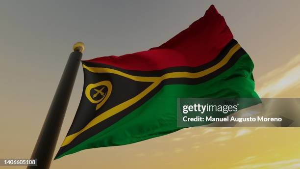 flag of vanuatu - vanuatu flag stock pictures, royalty-free photos & images