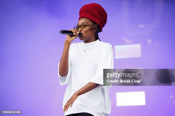 Little Simz performs on day 3 of Wireless Festival 2022 at Crystal Palace Park on July 03, 2022 in London, England.