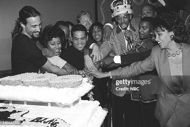 100th Episode Party" -- Pictured: Vernee Watson-Johnson as Viola 'Vy' Smith, Tatyana Ali as Ashley Banks, Will Smith as William 'Will' Smith, James...