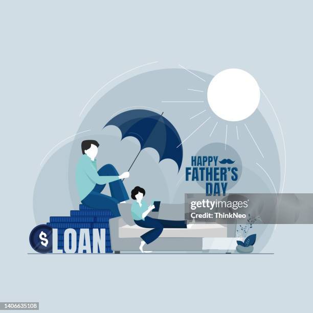happy fathers day concept - new parent support stock illustrations
